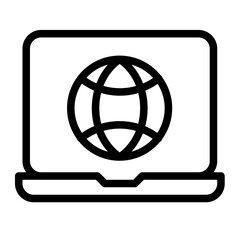 Wall Mural - browsing laptop internet web single isolated icon with outline style