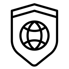 Wall Mural - security vpn secure internet single isolated icon with outline style