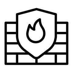 Wall Mural - firewall security anti virus protection single isolated icon with outline style
