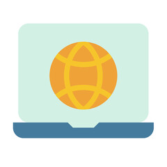 Wall Mural - browsing laptop internet web single isolated icon with flat style