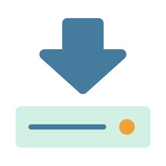 Wall Mural - download arrow down download single isolated icon with flat style