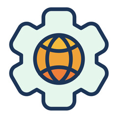 Wall Mural - development maintenance seo internet single isolated icon with filled line style