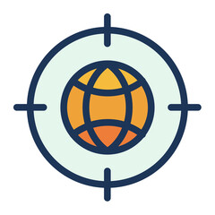 Wall Mural - target internet seo goal single isolated icon with filled line style