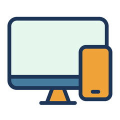 Wall Mural - responsive adaptive mobile desktop single isolated icon with filled line style