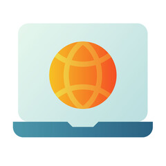 Wall Mural - browsing laptop internet web single isolated icon with smooth style