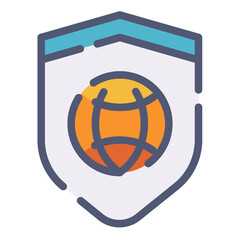 Wall Mural - security vpn secure internet single isolated icon with flat dash or dashed style