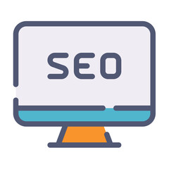 Wall Mural - seo internet web computer single isolated icon with flat dash or dashed style