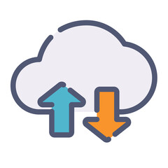 Wall Mural - connection transfer cloud wireless single isolated icon with flat dash or dashed style