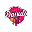 Donuts Logo Vector illustration. Design element for restaurant menu illustration or for logotype.
