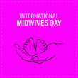 International Midwives Day, baby lags concept abstract background