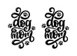 Dog mom hand drawn calligraphy. Typography design element for t-shirts, posters, stickers. Vector vintage style lettering illustration.
