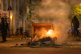 Fototapeta  - First May Demonstration in Berlin 2021