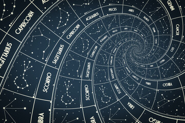 Leinwandbilder - Droste effect background. Abstract design for concepts related to astrology and fantasy.