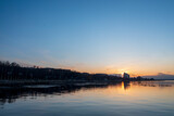 Fototapeta Pomosty - sunset on the lake