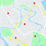 Fototapeta Mapy - vector city map
