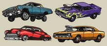 Colorful Custom Cars Vintage Collection