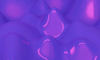 Wall Mural - Abstract lilac background with liquid wave. 3d rendering