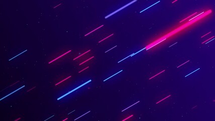 Wall Mural - Glowing pink and blue rounded neon lines gently moving diagonally across the frame. Full HD, looping abstract motion background animation.