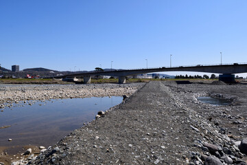 Wall Mural - 神奈川県松田 酒匂川遊歩道 足柄紫水大橋