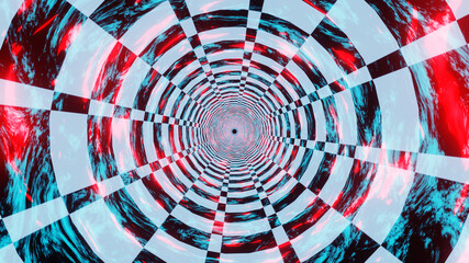Wall Mural - 3d renders abstract sci-fi tunnel motion background.