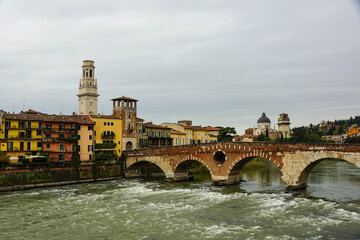 Bridge over the trouble water in Verona, Italy