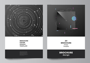 Wall Mural - vector layout of a4 format cover mockups design templates for brochure, flyer layout, booklet, cover