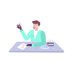 Wall Mural - Laboratory Worker Illustration