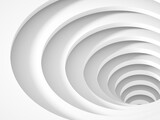 Fototapeta Perspektywa 3d - Abstract empty white tunnel portal goes down, 3 d