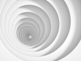 Fototapeta Do przedpokoju - Abstract empty white tunnel perspective, 3 d