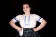 Beautiful Woman In Traditional Slovak Folklore Costume