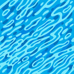 Aufkleber - Blue Ripple Water Surface Seamless Pattern. Vector Sea Texture. Abstract Azure Waves Background