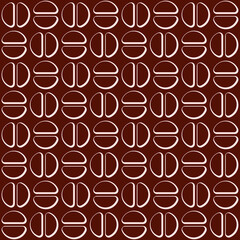Fototapete - Brown beans ornament. Vector same coffee pattern.