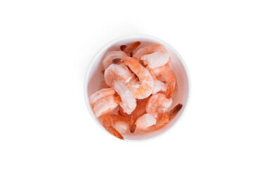 Wall Mural - Frozen shrimp isolated on a white background.