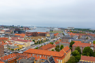 Wall Mural - Panoramic view from a plane over Copenhagen