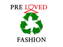 Pre Loved Fashion Text With Recycle Clothes Icon On Hanger With Leaf Texture, Sustainable Eco Fashion, Reduce Waste Concept