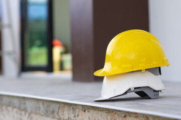 Yellow helmet hard hat safety in site construction