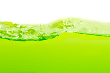 Green Water Droplets Move In Waves.