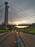 Tokyo,Japan-May 3, 2021: Ipponsugi-bashi bridge at sunrise in Tama city, Tokyo, Japan
