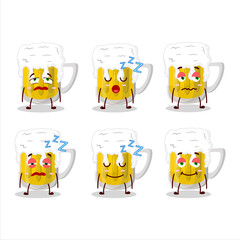 Sticker - Cartoon character of beer with sleepy expression