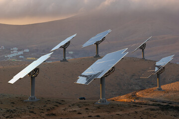 Wall Mural - solar farm in the desert