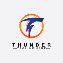 Letter T Thunder electric lightning logo vector illustration design.Flash T Letter Logo, Electrical Bolt Logo Vector