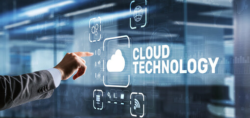 Cloud technology. Networking and internet service concept