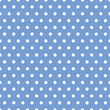  Polka dot spotted pattern background, cute vector seamless repeat of white dots on blue. Geometric resource design with texture.