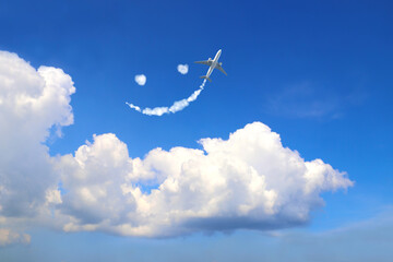 aircraft draw a smile in the sky