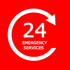 Wall Mural - 24/7 emergency call	
