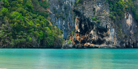 Wall Mural - view of limestone island in phang nga bay in thailand