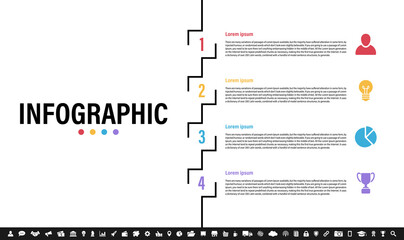 Wall Mural - Infographic design business concept vector illustration with 4 steps or options or processes represent work flow or diagram or web button banner