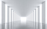 Fototapeta Przestrzenne - White Abstract Tunnel design. 3D rendering
