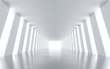 Fototapeta Do przedpokoju - White Abstract Tunnel design. 3D rendering