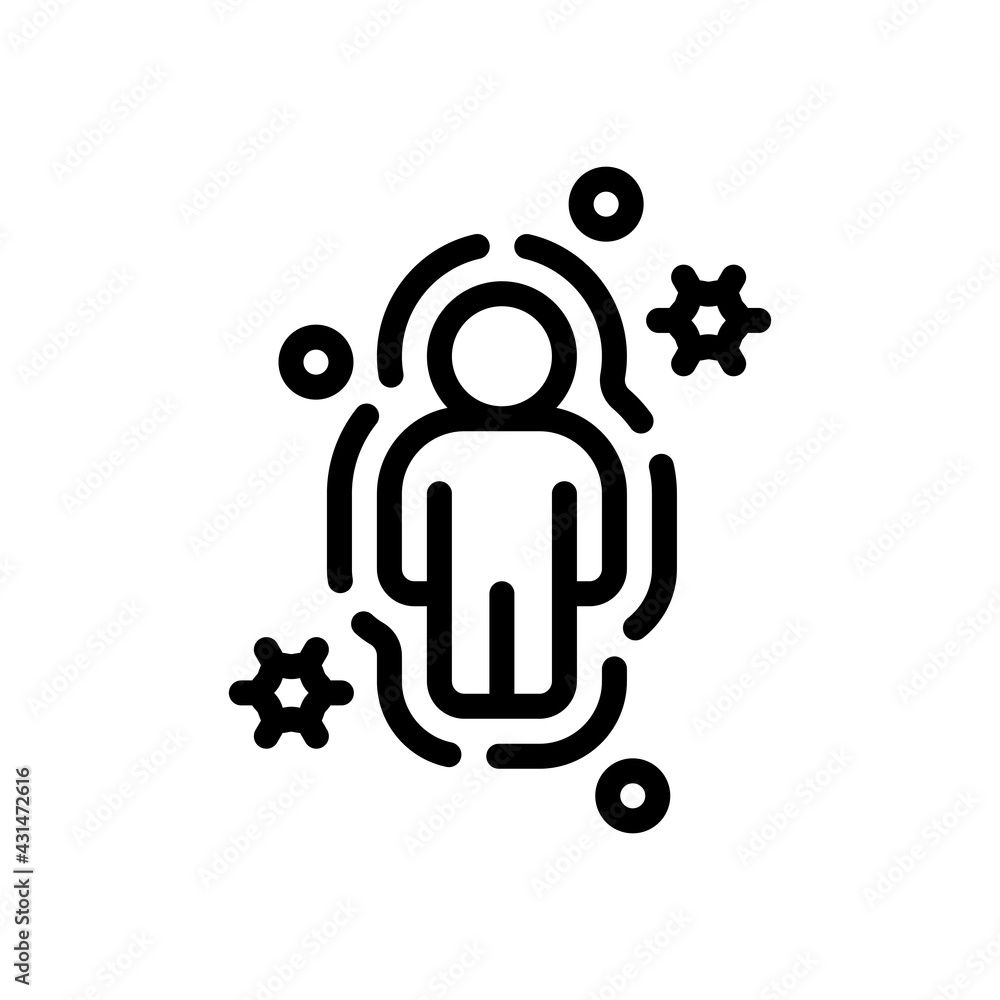 Immune system, antivirus protection, simple medical icon. Black linear ...